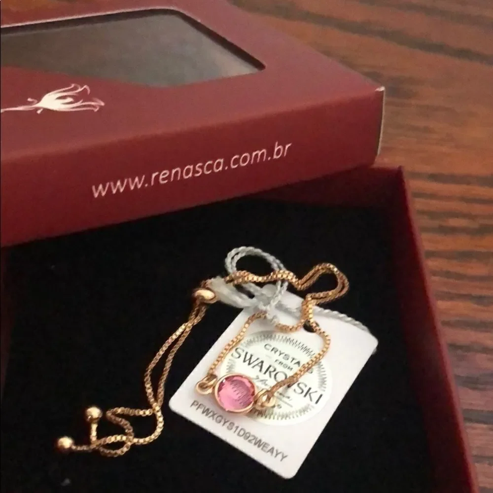 Swarovski pull tie channel bracelet rose plated